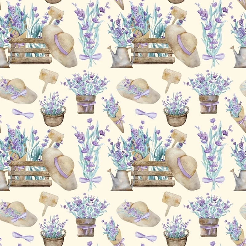 Akwarela ilustracja lawenda w stylu prowansalskim