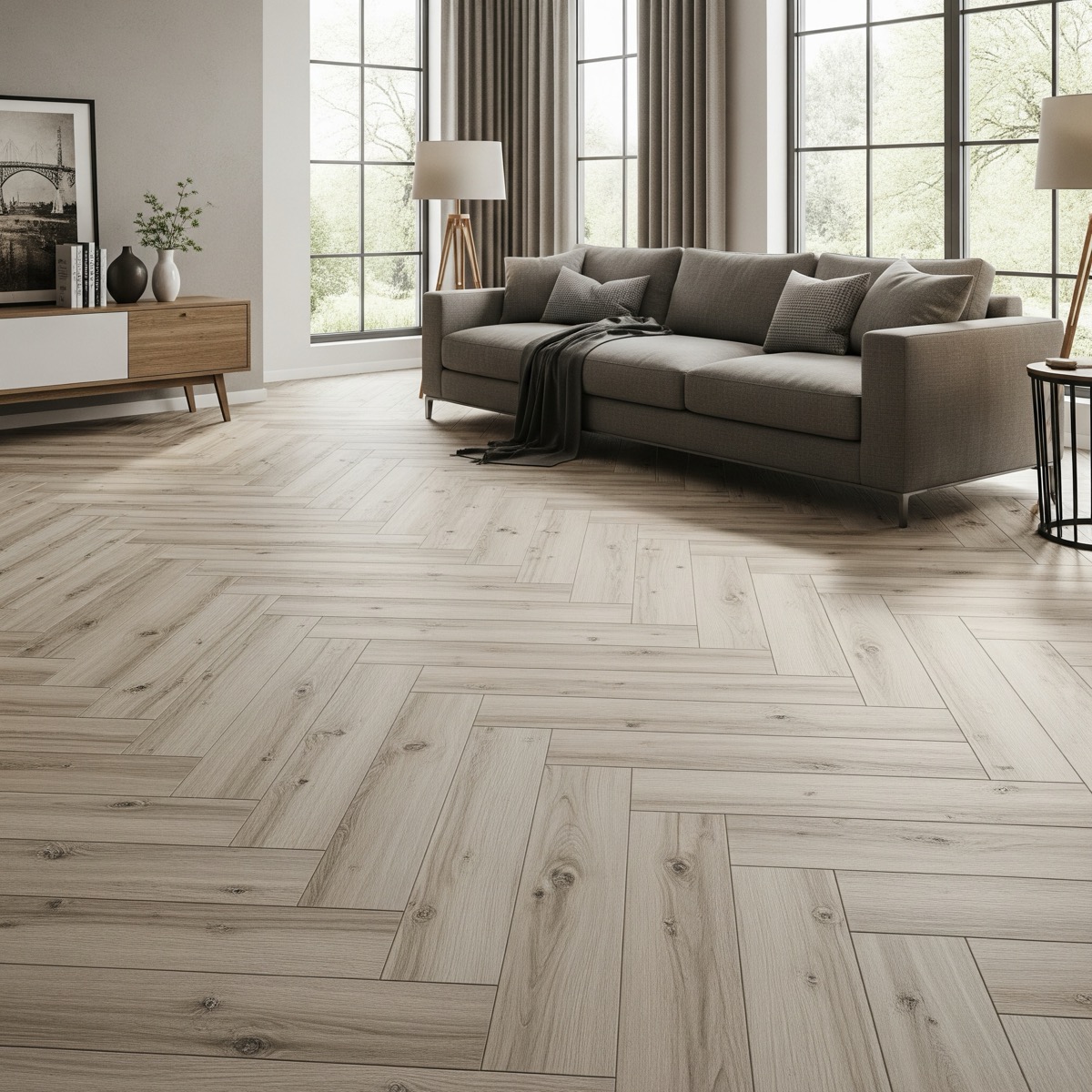 Płytki drewnopodobne w salonie - jak stworzyć aranżację marzeń?