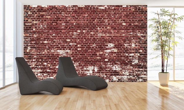 Sciana z cegly w salonie aranzacje
